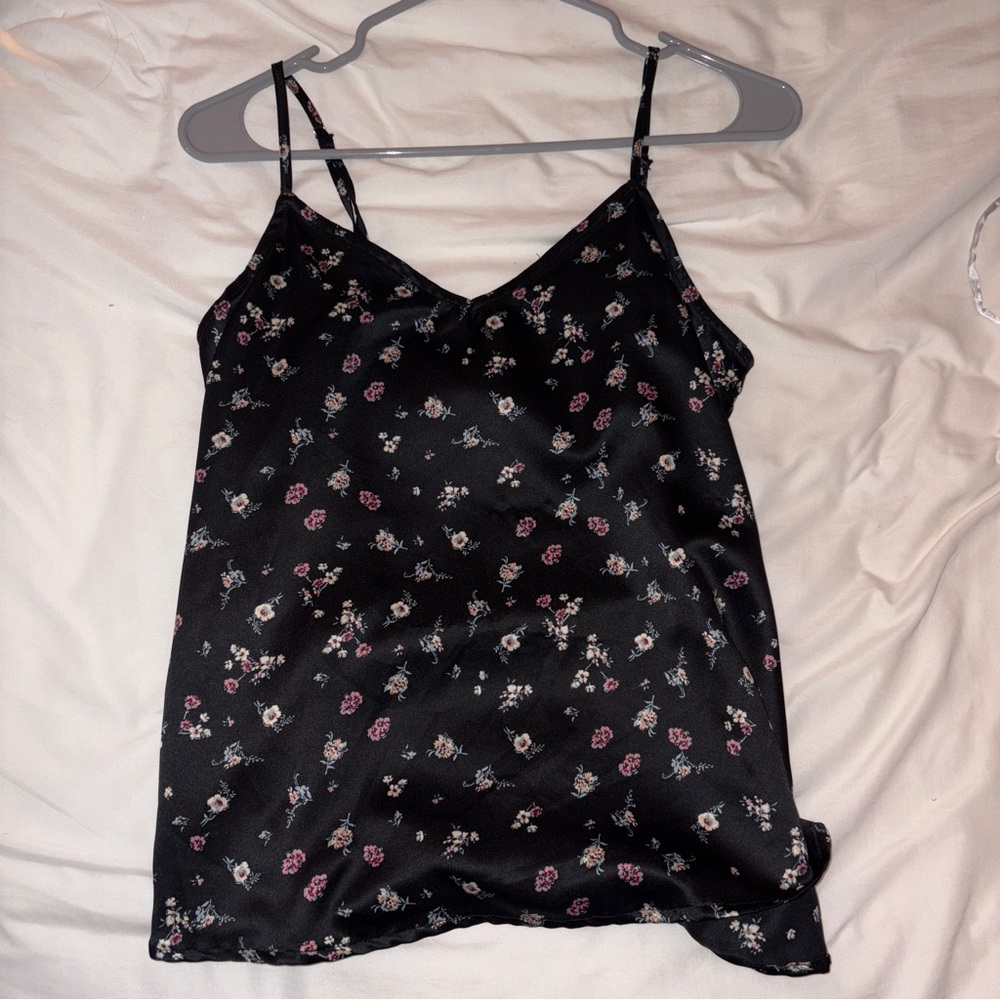 satin floral wild fable tank